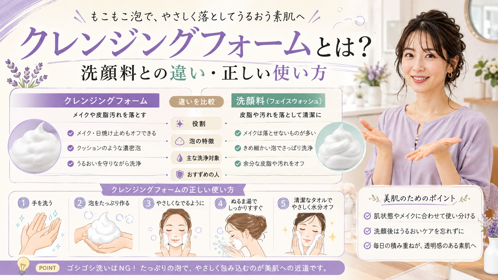 クレンジングフォームとは?洗顔料との違いや正しい使い方を徹底解説 Beauty Board