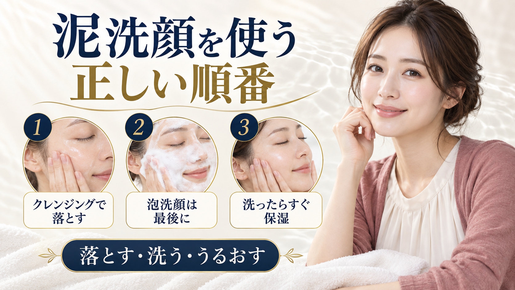 泥洗顔とクレンジング・保湿の正しい順番