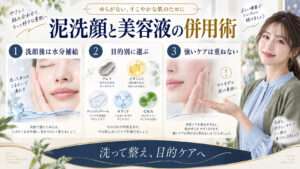 泥洗顔と美容液・乳液を併用する方法