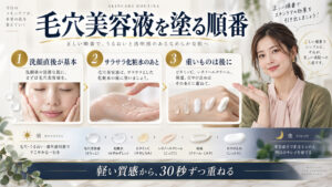 毛穴美容液を化粧水の前後どちらで使うかと正しい順番