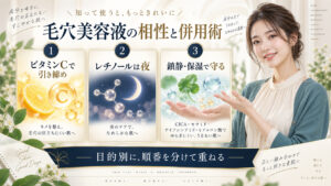 毛穴美容液とビタミンC・レチノールなどの併用方法