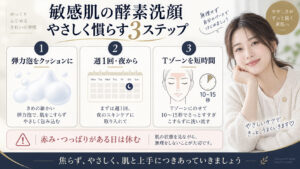 敏感肌の酵素洗顔活用法を解説するアイキャッチ