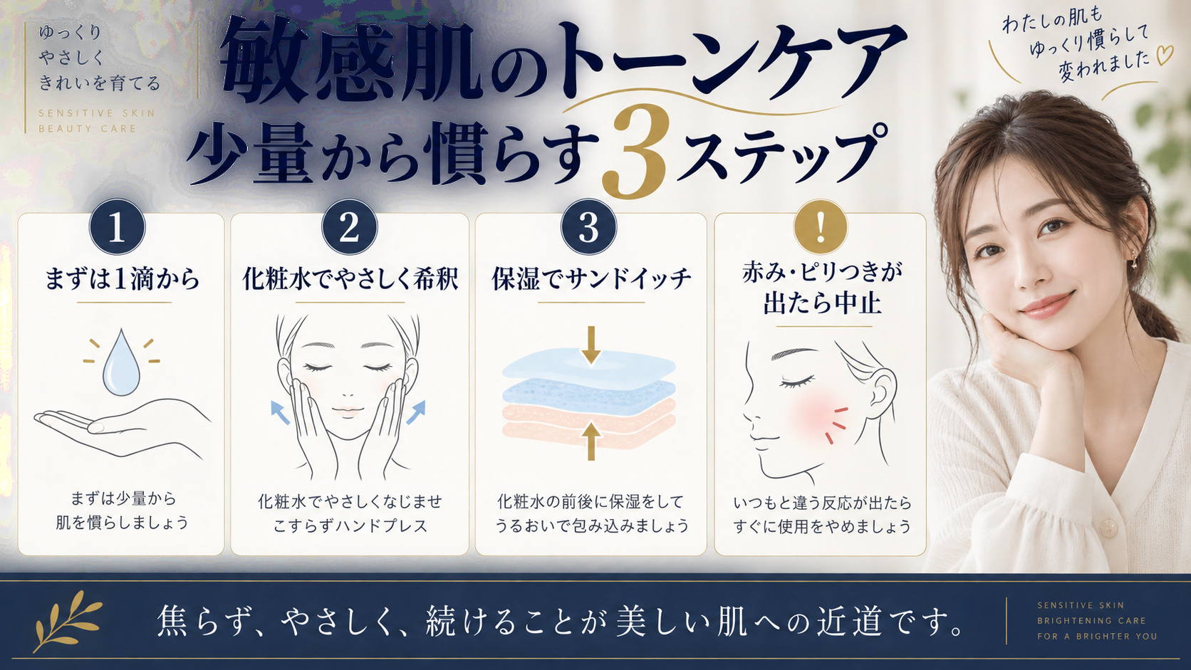 敏感肌のトーンアンプル活用法を解説するアイキャッチ