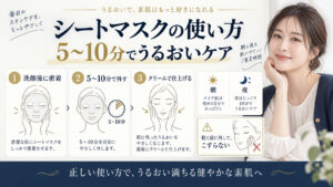 シートマスクの5から10分の使い方を解説するアイキャッチ