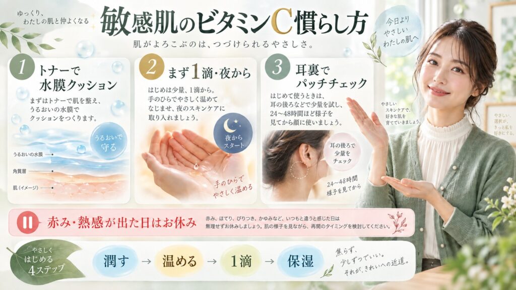 敏感肌がAnuaビタミン10セラムをトナーで慣らし1滴から使う手順と休む目安を解説する横長Beauty Board