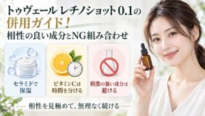 トゥヴェール レチノショット 0.1と相性の良い成分・避けたい組み合わせを示す美容ボード