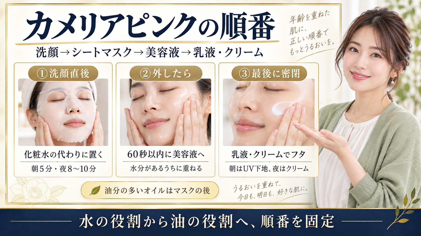 ルルルンOVER45カメリアピンクを使う順番
