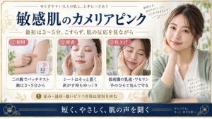 敏感肌がカメリアピンクを使うときの短時間ケアと保湿方法