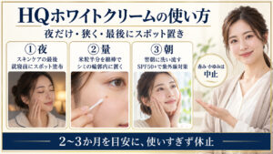 HQホワイトクリームの夜間スポットケア方法
