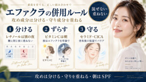 エファクラ ピールケア セラムとレチノール・ビタミンCの併用ルール