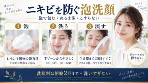 ニキビを防ぐ正しい泡洗顔の方法