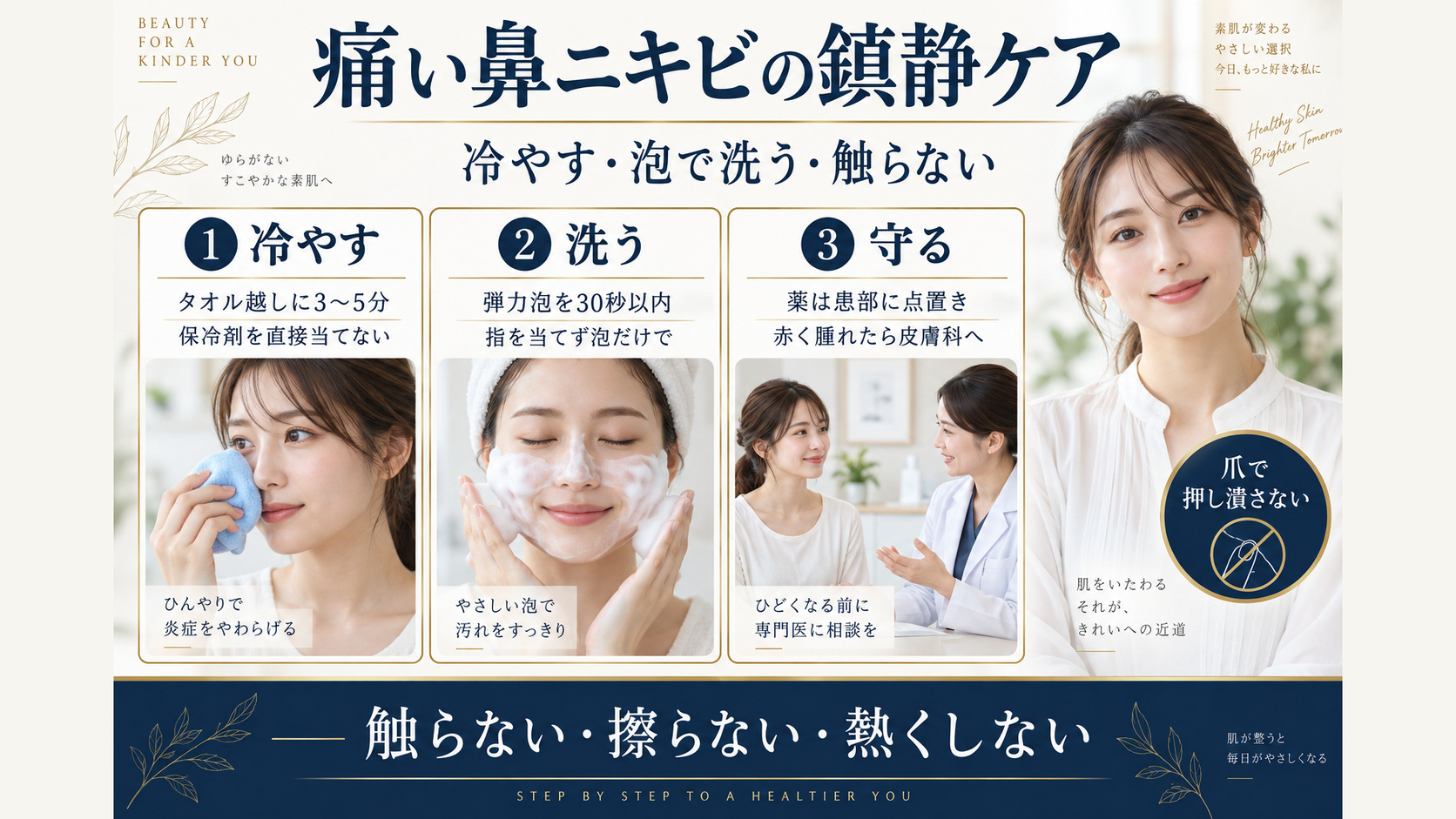 痛い鼻ニキビを触らずに鎮静する方法