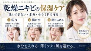 乾燥でできるニキビを防ぐ保湿ケア