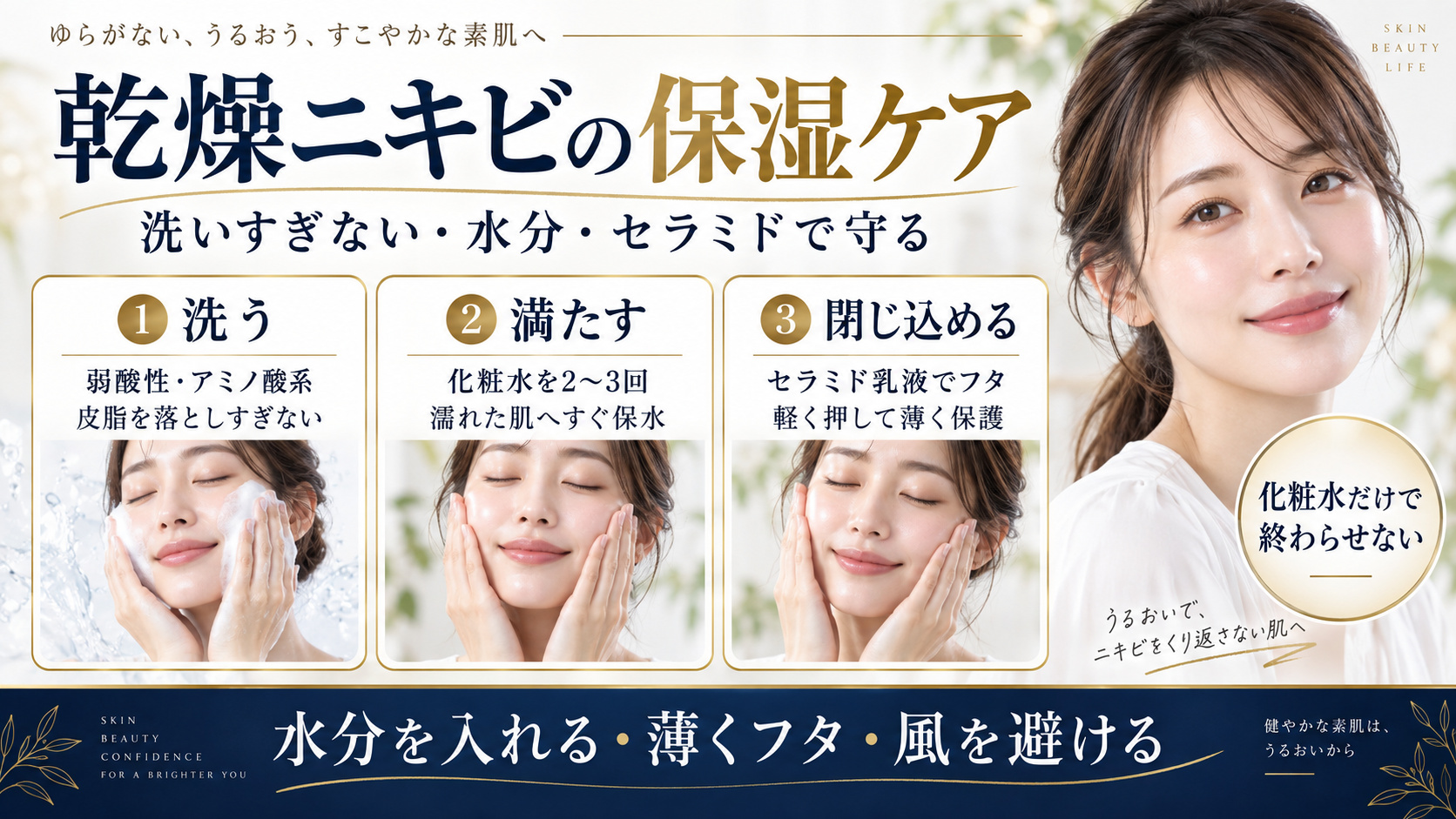 乾燥でできるニキビを防ぐ保湿ケア