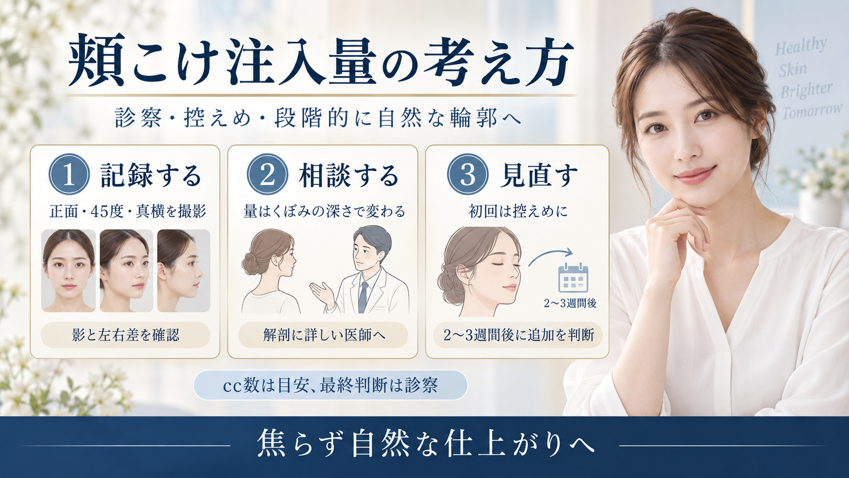 頬こけヒアルロン酸の注入量を考える基準