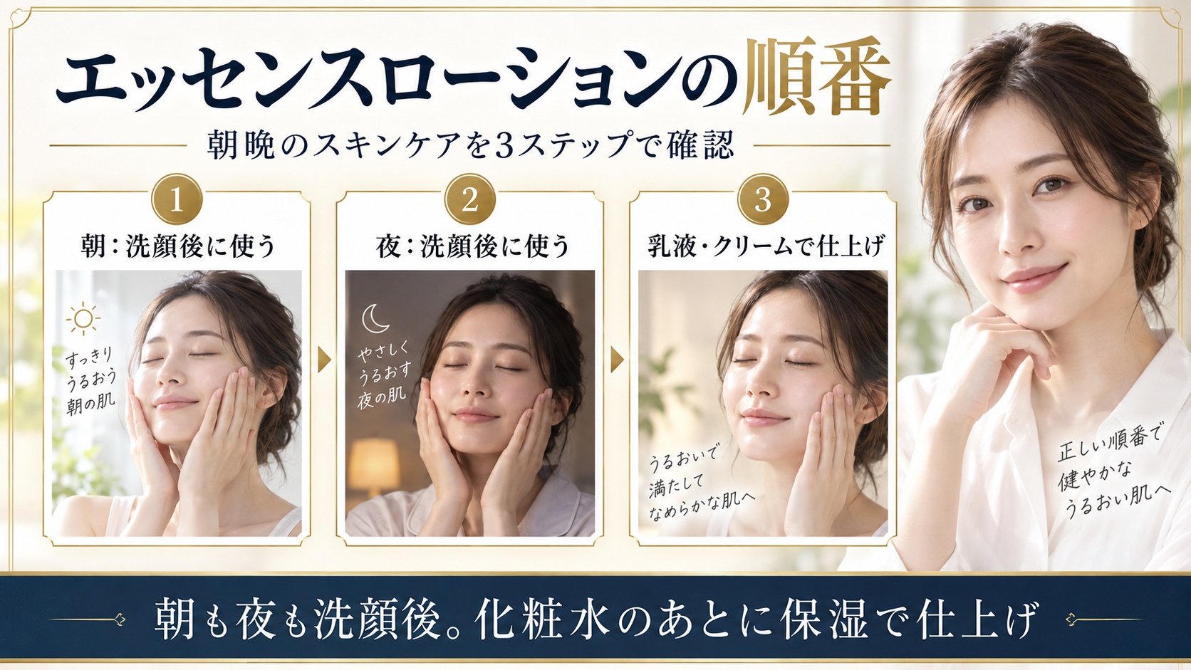 オルビス ミスター エッセンスローションを朝晩の洗顔後に使い保湿で仕上げる順番を示すBeauty Board