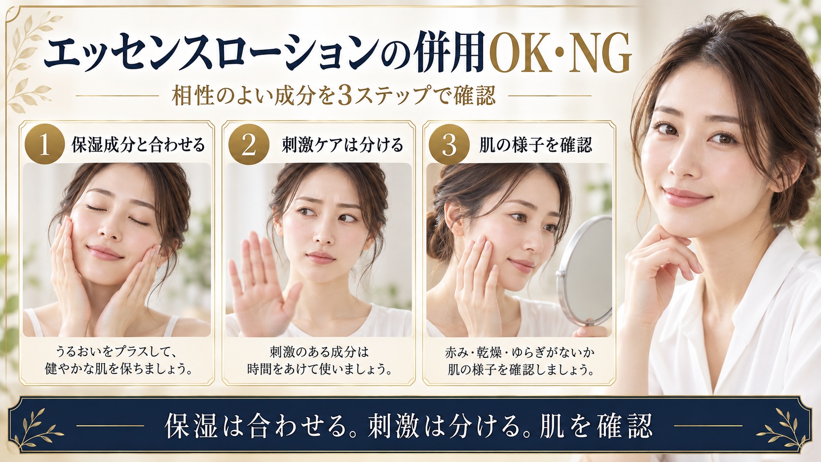 オルビス ミスター エッセンスローションと保湿成分を合わせ刺激ケアを分ける方法を示すBeauty Board