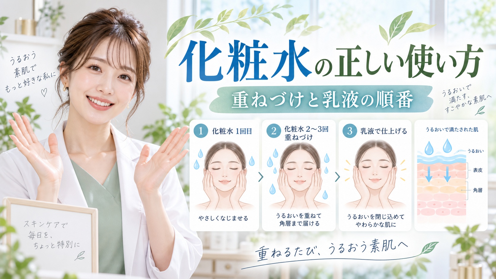麗白ハトムギ化粧水の正しい使い方|重ねづけのコツと乳液の順番 Beauty Board