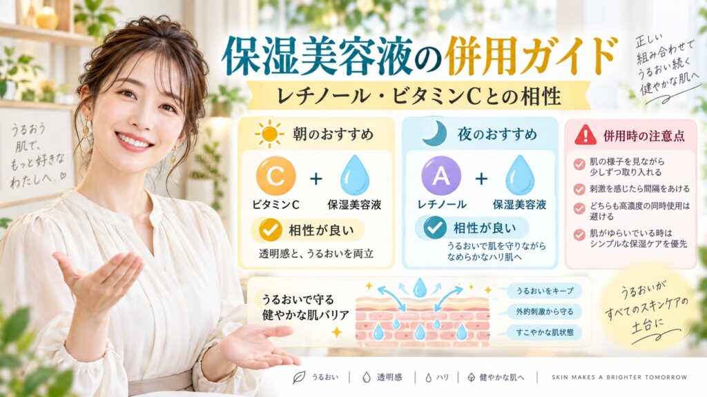 肌をうるおす保湿美容液の併用ガイド｜レチノールやビタミンCとの相性 Beauty Board
