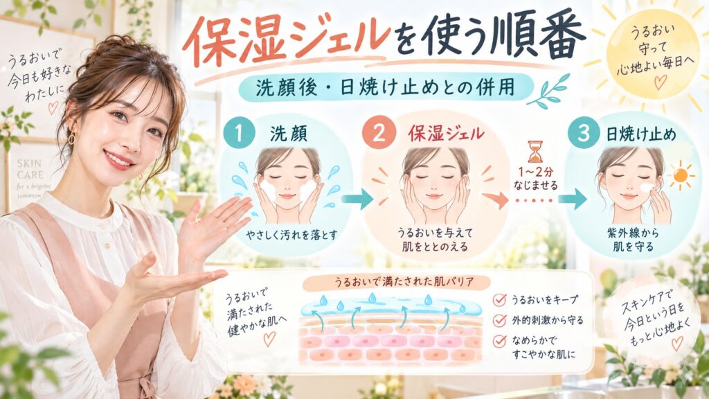 マニフィーク モイスチュアライジングジェルの使う順番｜洗顔後・日焼け止めとの併用手順 Beauty Board