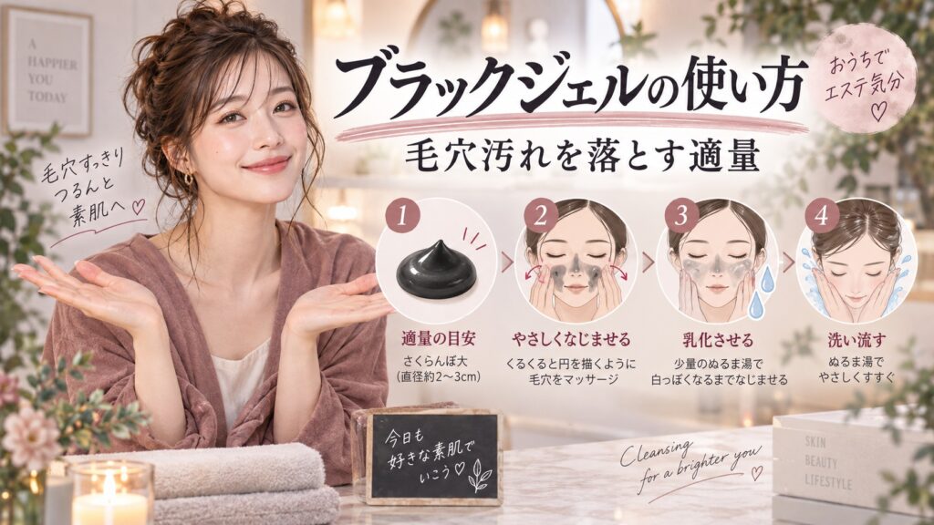 ビオレ おうちdeエステ メイク落とし ブラックジェルの使い方｜毛穴汚れを落とす適量 Beauty Board