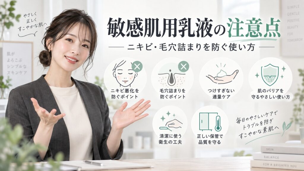 無印良品 乳液 敏感肌用の注意点｜ニキビ悪化・毛穴詰まりを防ぐ保管と使い方 Beauty Board
