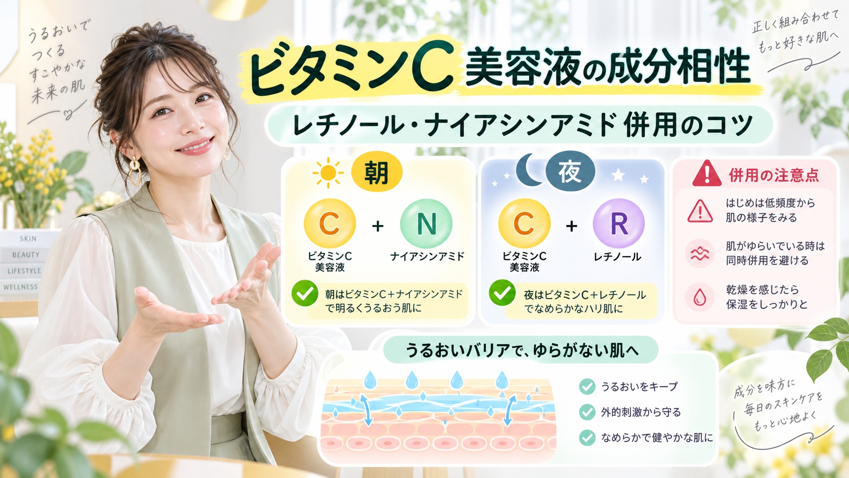 モイスチュアマイルド C100の成分相性｜レチノール・ナイアシンアミド併用のコツ Beauty Board