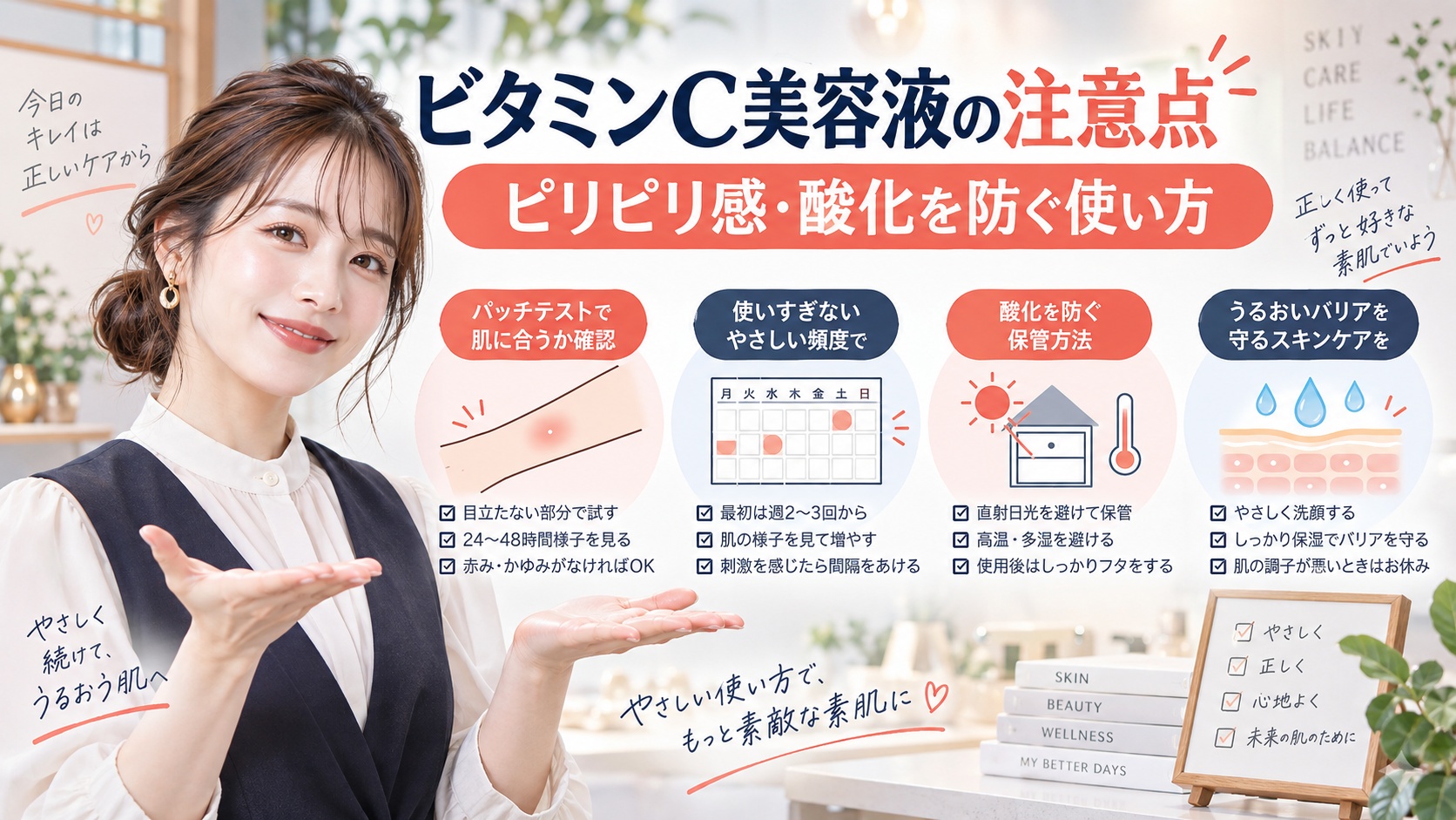 モイスチュアマイルド C100の注意点|ピリピリ感・酸化を防ぐ正しい使い方 Beauty Board