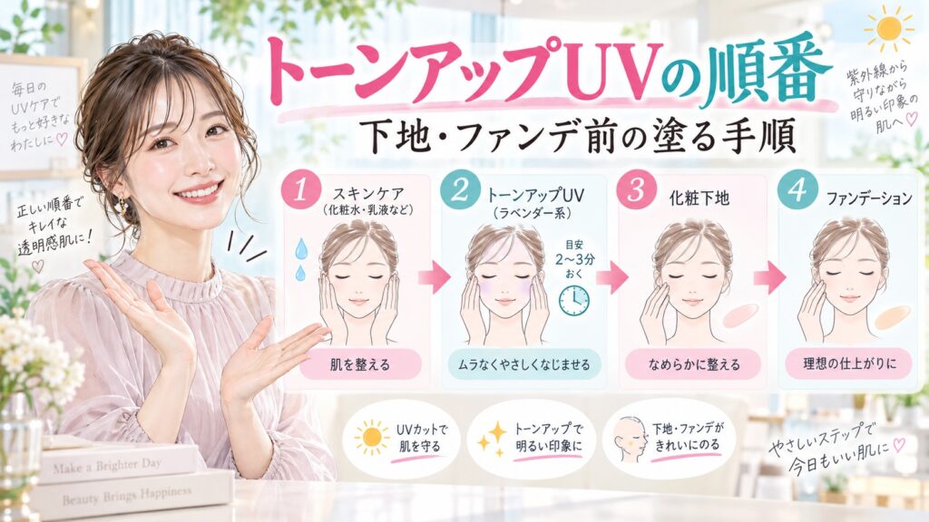 スキンアクア トーンアップUVの順番！化粧下地やファンデ前の塗る手順 Beauty Board