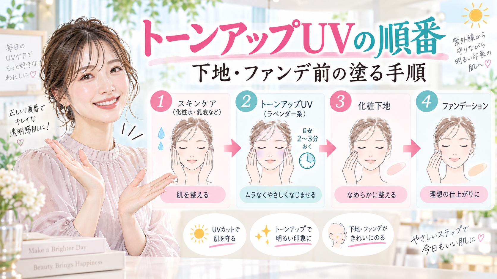 スキンアクア トーンアップUVの順番!化粧下地やファンデ前の塗る手順 Beauty Board