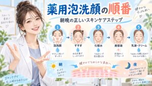 なめらか本舗 薬用泡洗顔の順番！朝晩の正しいスキンケアステップ Beauty Board