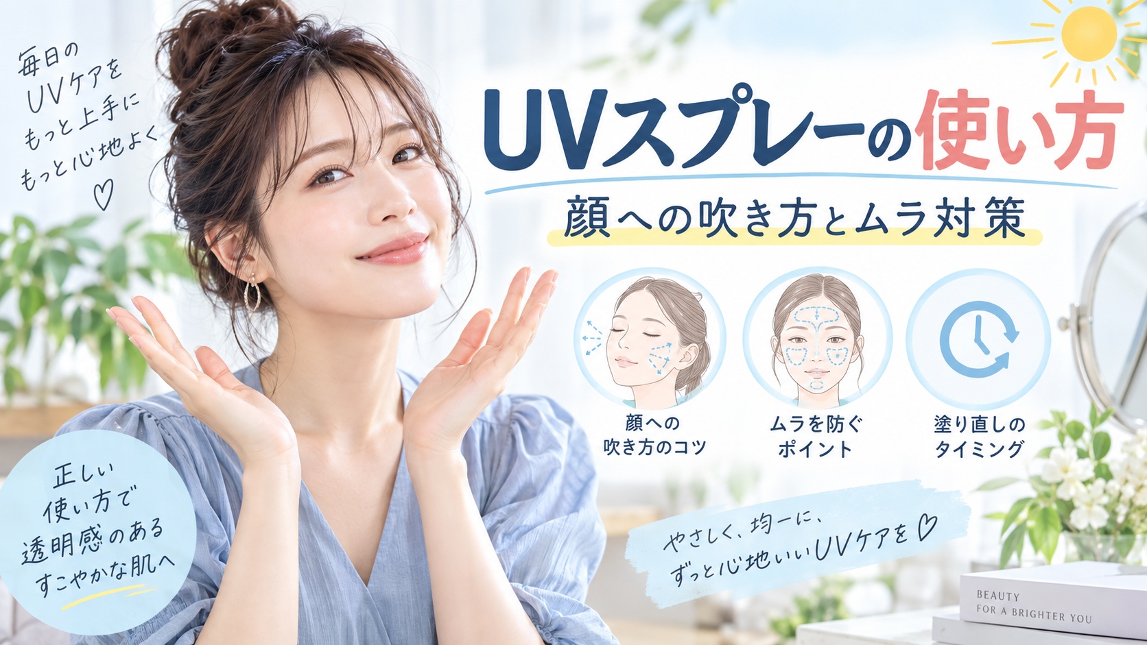 サンカットUVスプレーの使い方!顔への吹き方やムラを防ぐ塗り直し Beauty Board