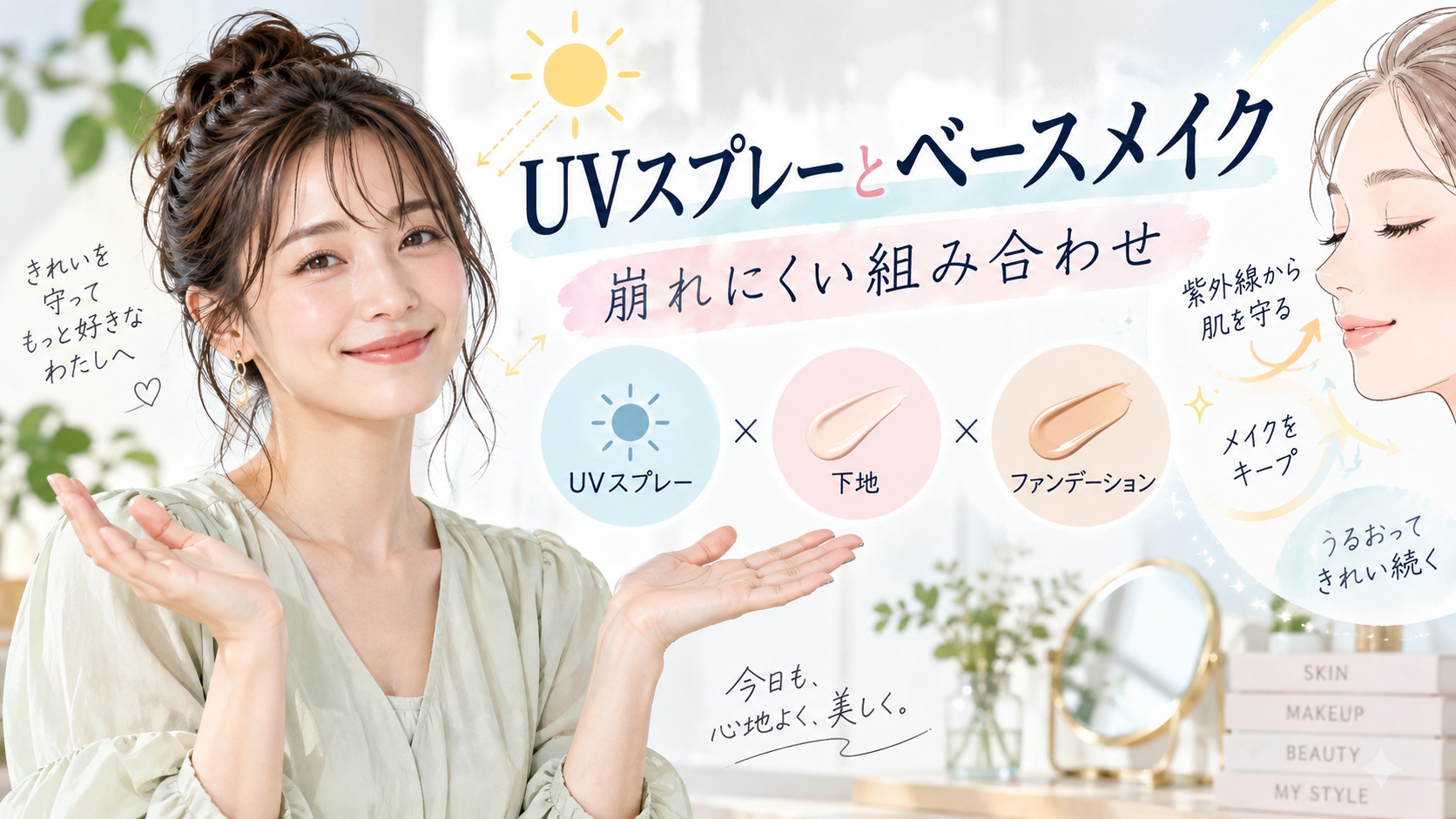 サンカットUVスプレーの組み合わせ!ファンデや下地と崩れない相性 Beauty Board
