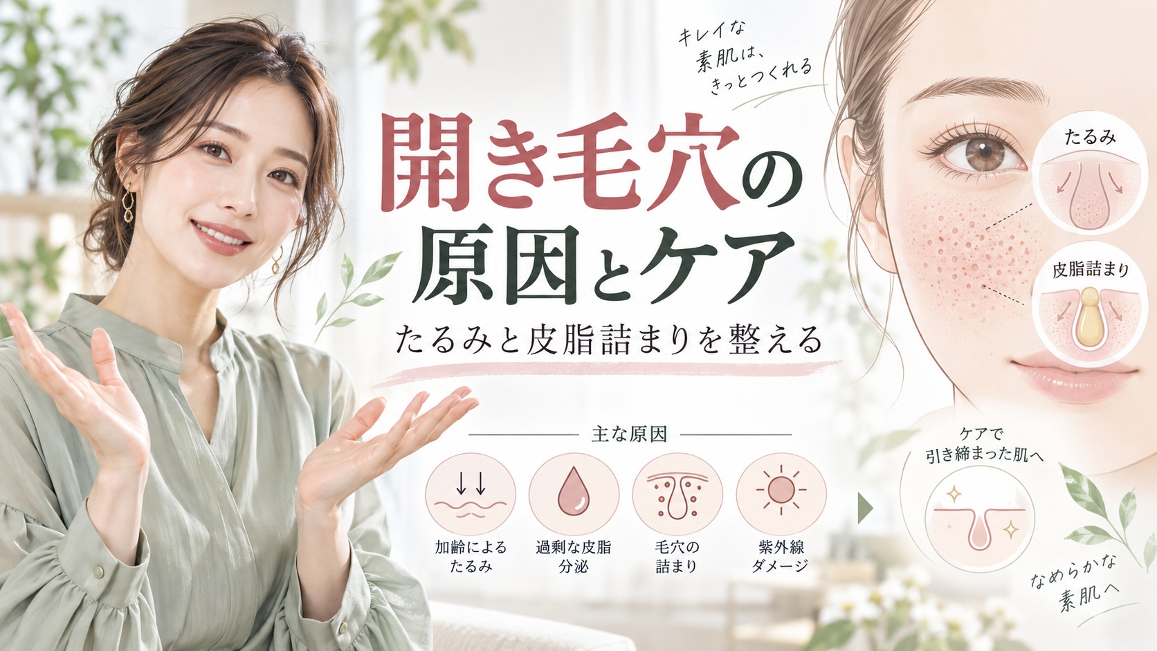 毛穴が開いてる原因と改善法!たるみや皮脂詰まりを引き締めるケア Beauty Board