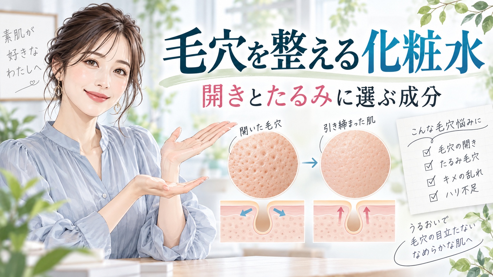 毛穴の引き締め化粧水の選び方!開き・たるみを改善するおすすめ成分 Beauty Board