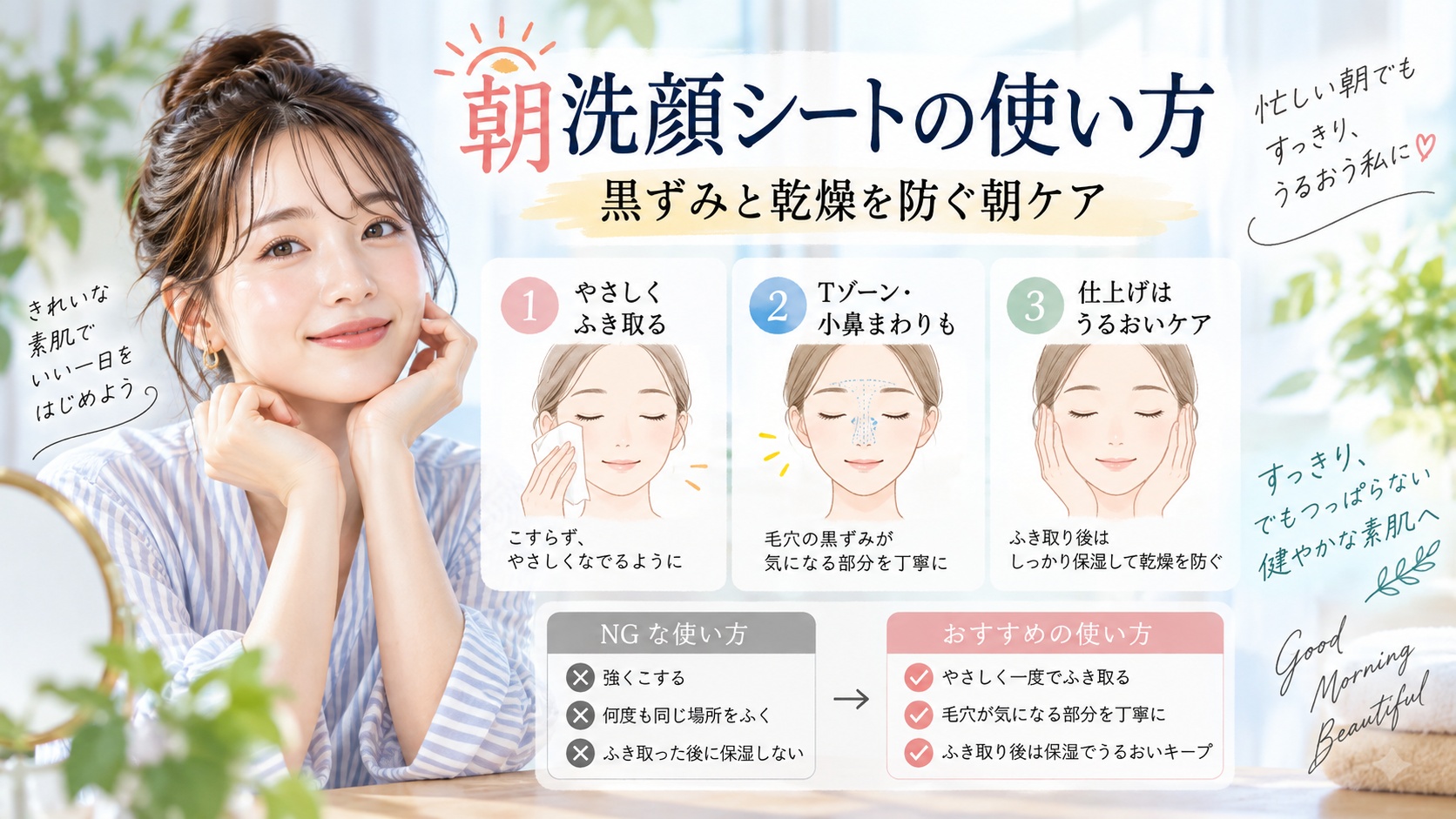 朝洗顔シートは肌に悪い?毛穴黒ずみ・乾燥を防ぐおすすめの使い方 Beauty Board