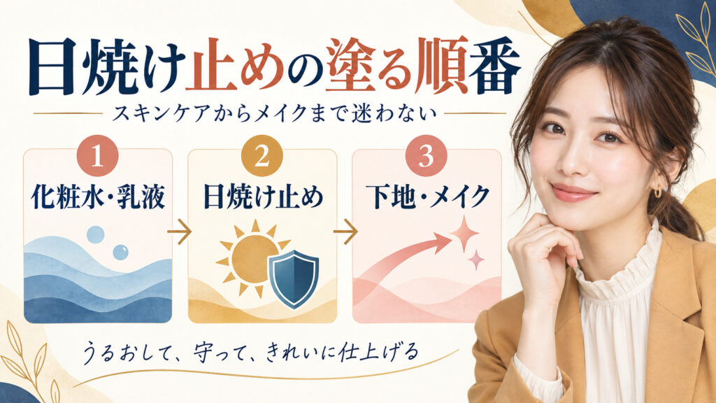 日焼け止めの塗る順番。スキンケアからメイクまで迷わない方法