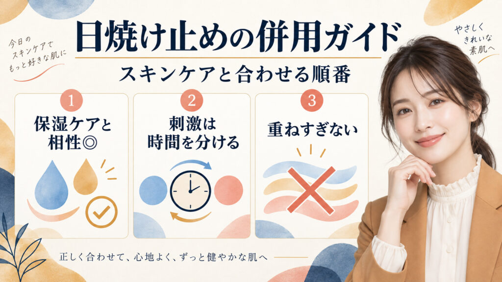 日焼け止めの併用ガイド。スキンケアと合わせる順番