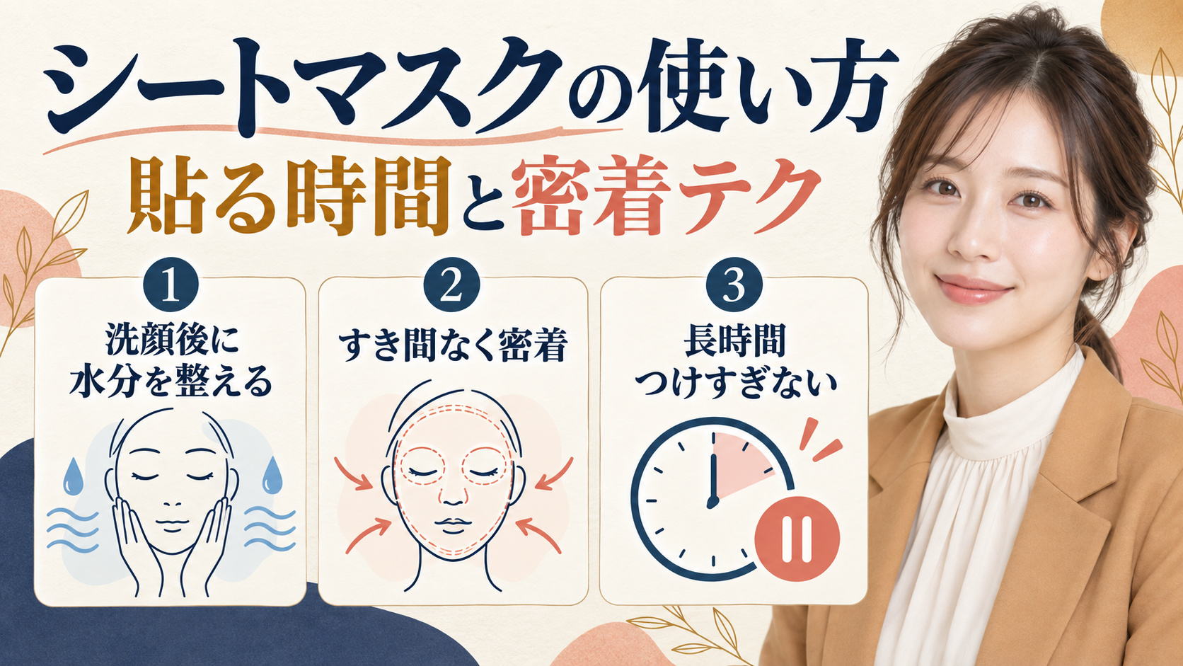 シートマスクの使い方。貼る時間と密着テク
