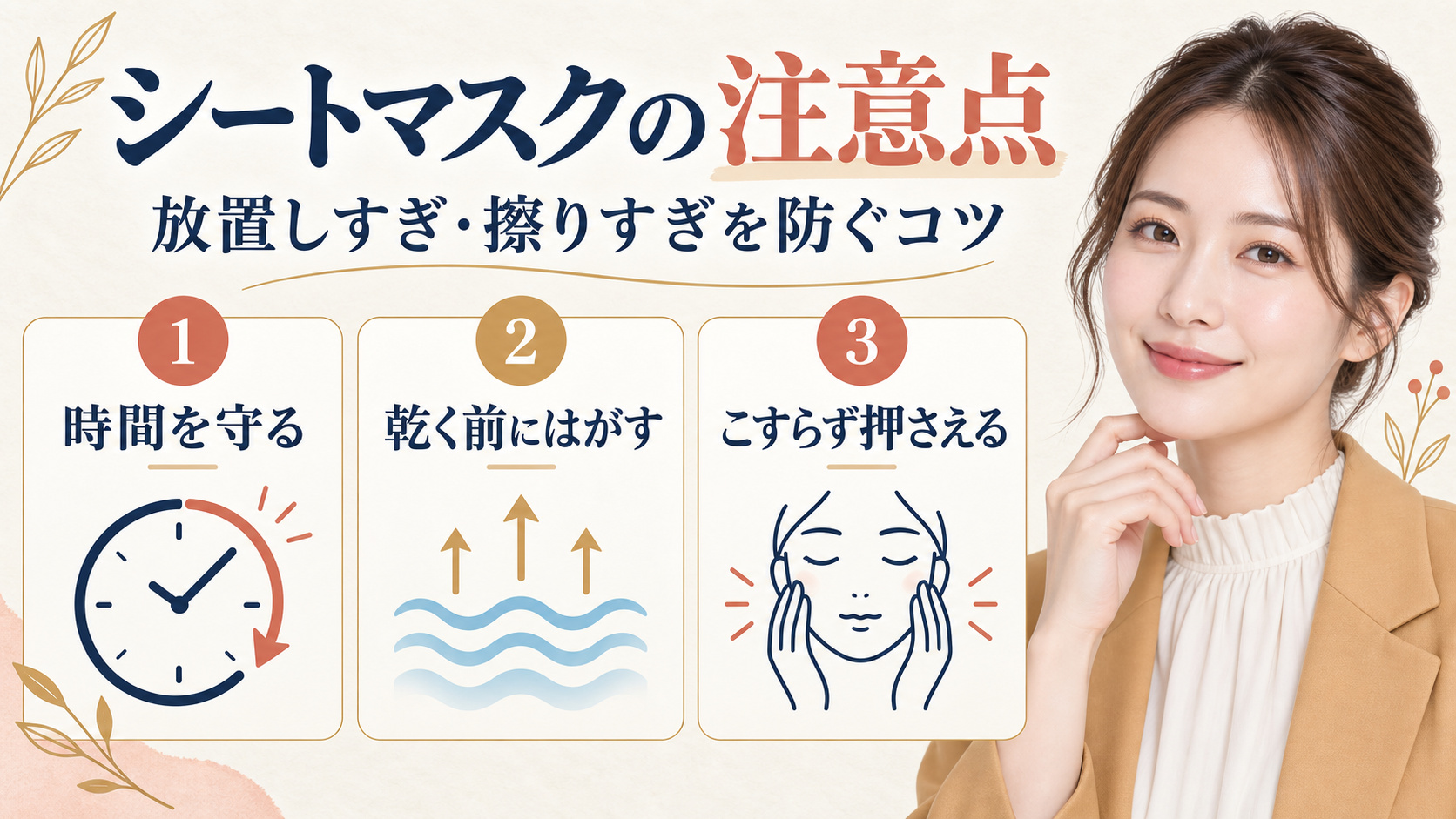 シートマスクの注意点。放置しすぎと擦りすぎを防ぐコツ