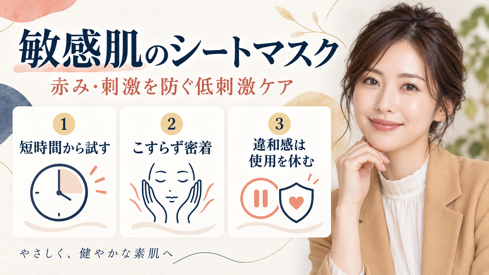 敏感肌のシートマスク。赤みと刺激を防ぐ低刺激ケア