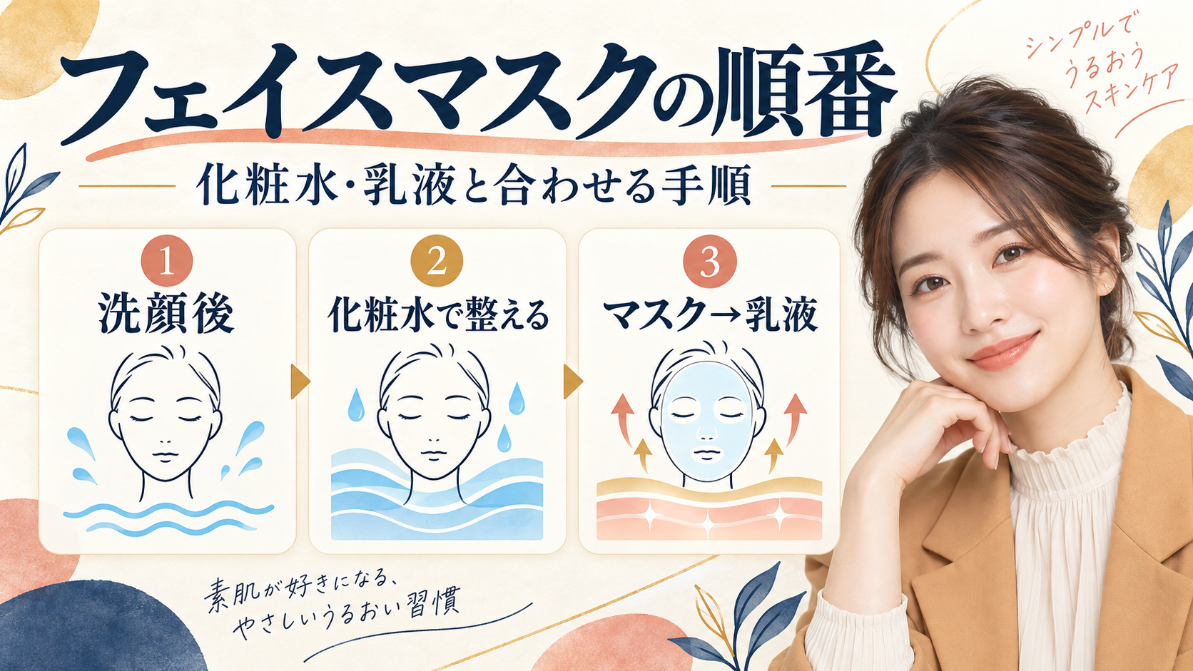 フェイスマスクの順番。化粧水と乳液に合わせる手順