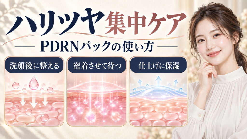 PDRNパックの使い方とハリツヤ集中ケアのアイキャッチ