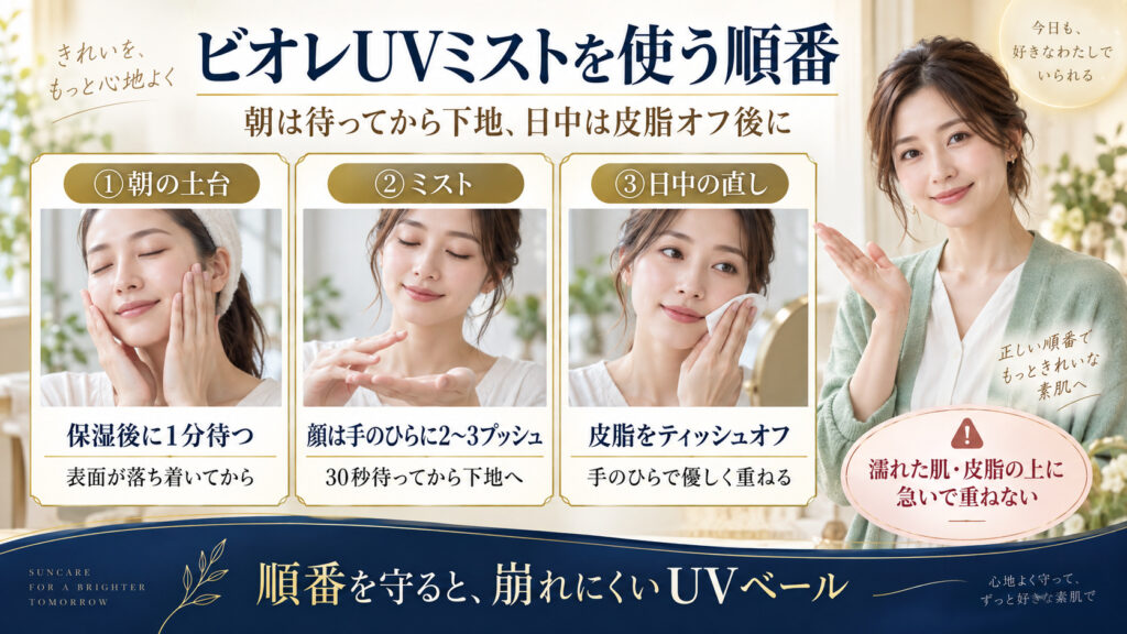 ビオレUVミストを使う順番と朝・日中の重ね方