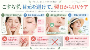 ハーブピーリングをこすらず目元を避け翌日からUVケアする注意点