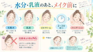 ビオレUVエアリーホールドを化粧水と乳液の後メイク前に使う順番