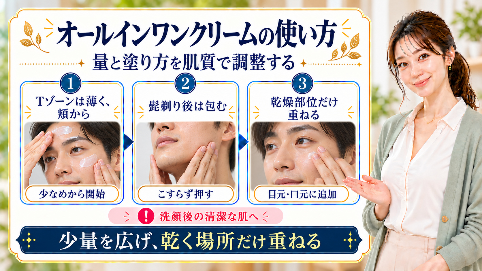 unoバイタルクリームパーフェクションの量と塗り方を3ステップで解説するBeauty Board
