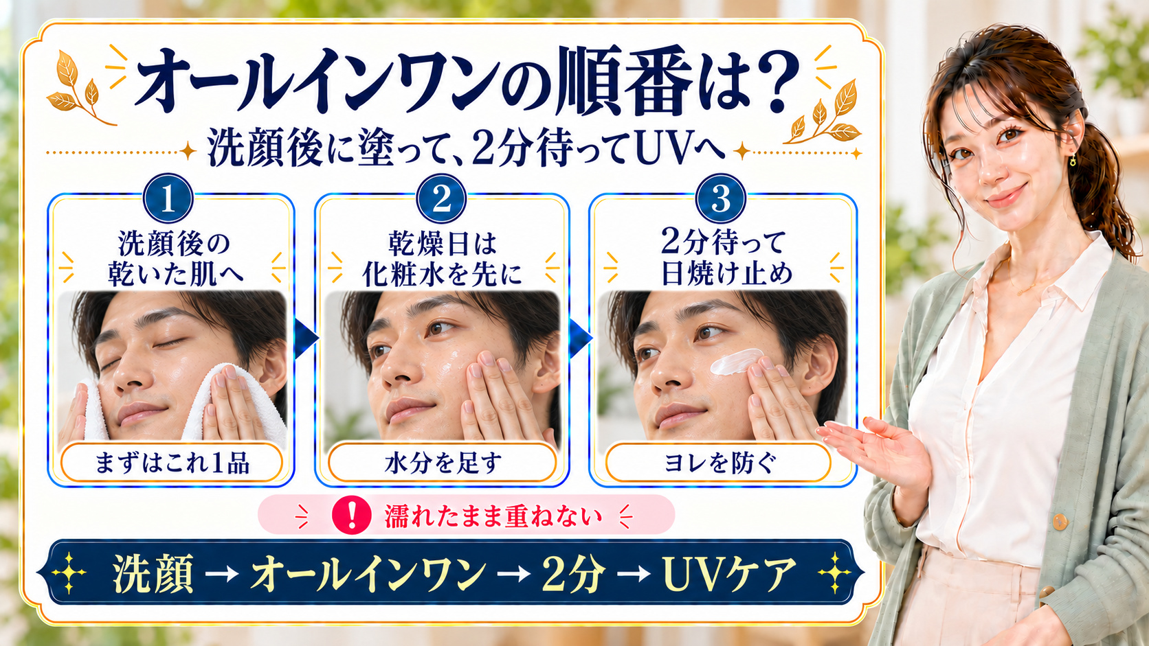 unoバイタルクリームパーフェクションの洗顔後や日焼け止めとの順番を3ステップで解説するBeauty Board