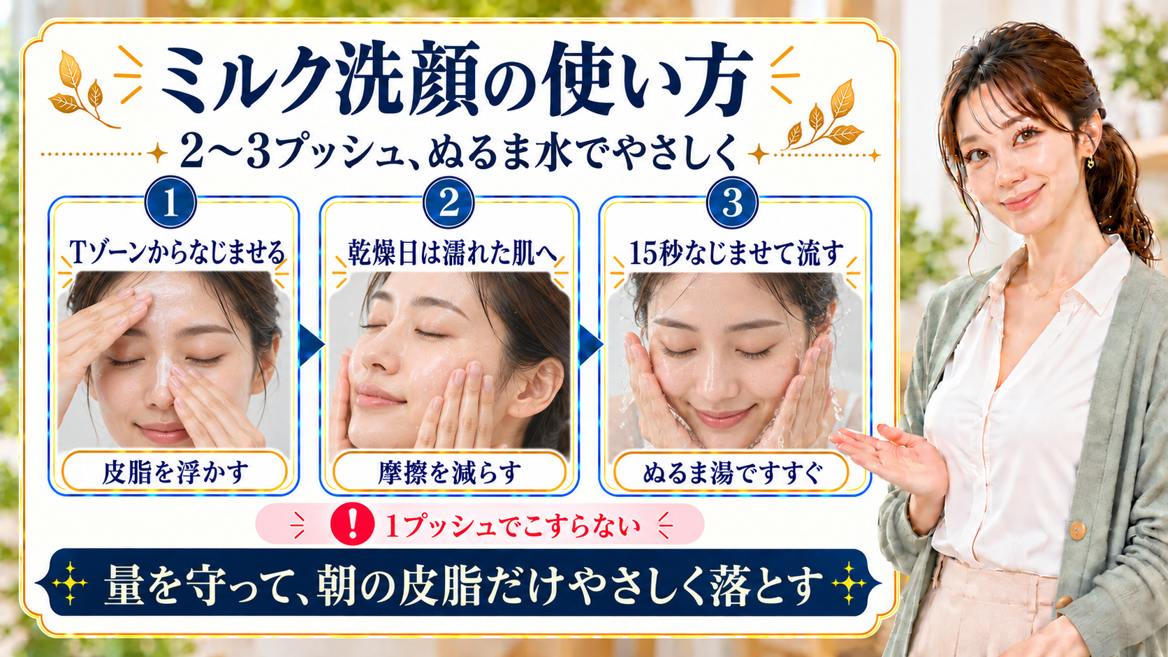 ファンケルやわ肌ミルク洗顔の適量と朝の洗い方を3ステップで解説するBeauty Board