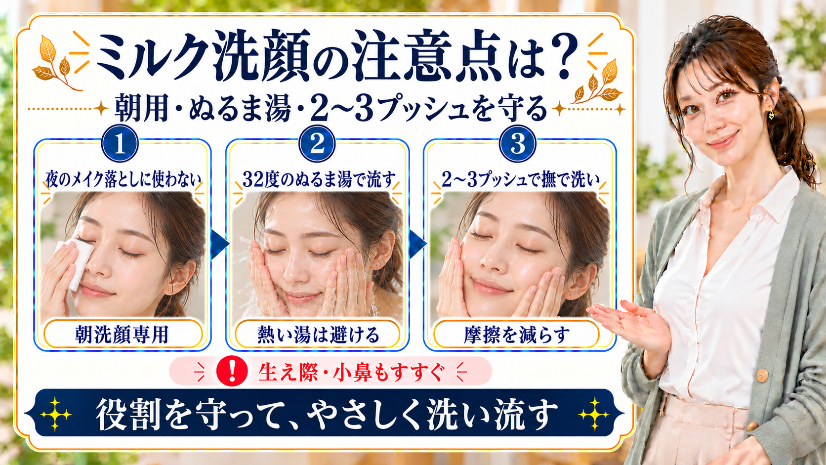 ファンケルやわ肌ミルク洗顔の夜の代用やすすぎの注意点を3ステップで解説するBeauty Board
